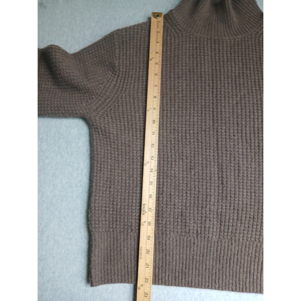 White Warren Cashmere Sweater Medium Waffle Knit Pullover Turtleneck Cozy Luxury - Picture 6 of 13